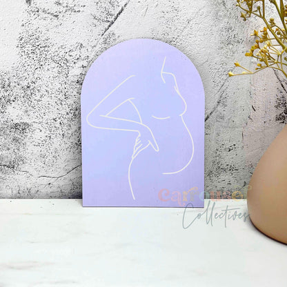 Pregnant woman line art acrylic sign, pregnancy sign, pregnancy gift