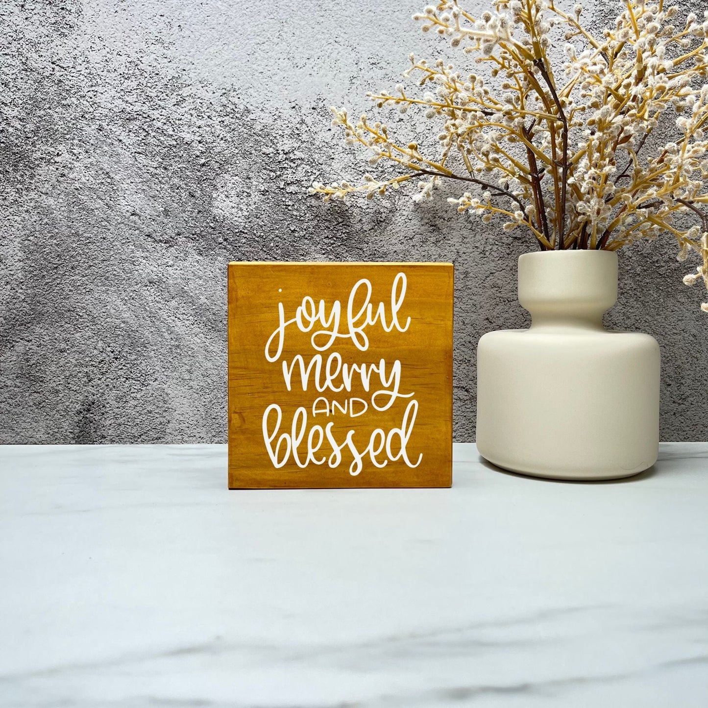 Joyful merry blessed Christmas sign, christmas wood signs, christmas decor, home decor