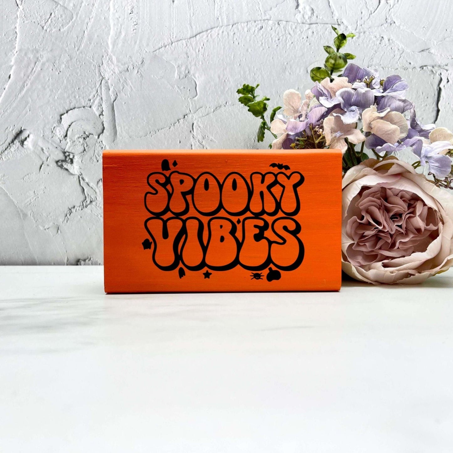 Spooky vibes wood Sign, Halloween Wood Sign, Halloween Home Decor, Spooky Decor