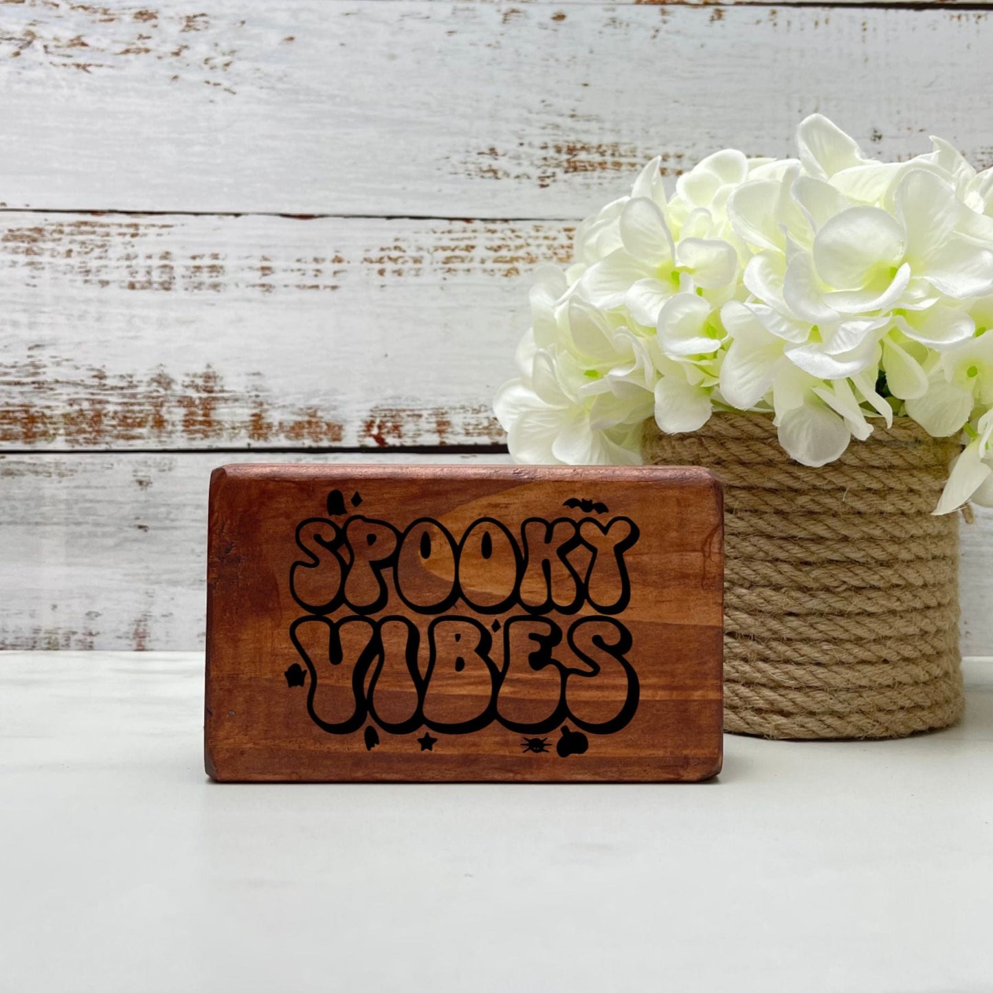 Spooky vibes wood Sign, Halloween Wood Sign, Halloween Home Decor, Spooky Decor