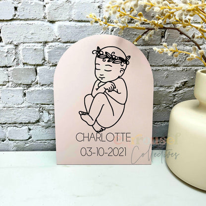 Personalised baby birth date acrylic sign, pregnancy decor, nursery decor sign