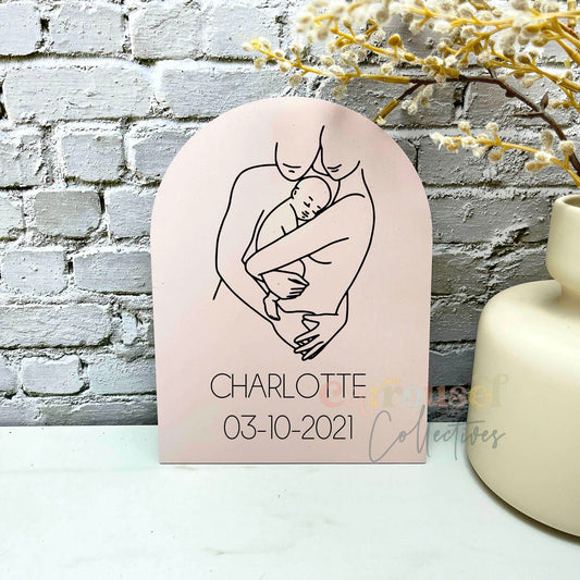 Personalised baby birth date acrylic sign, pregnancy decor, nursery decor sign