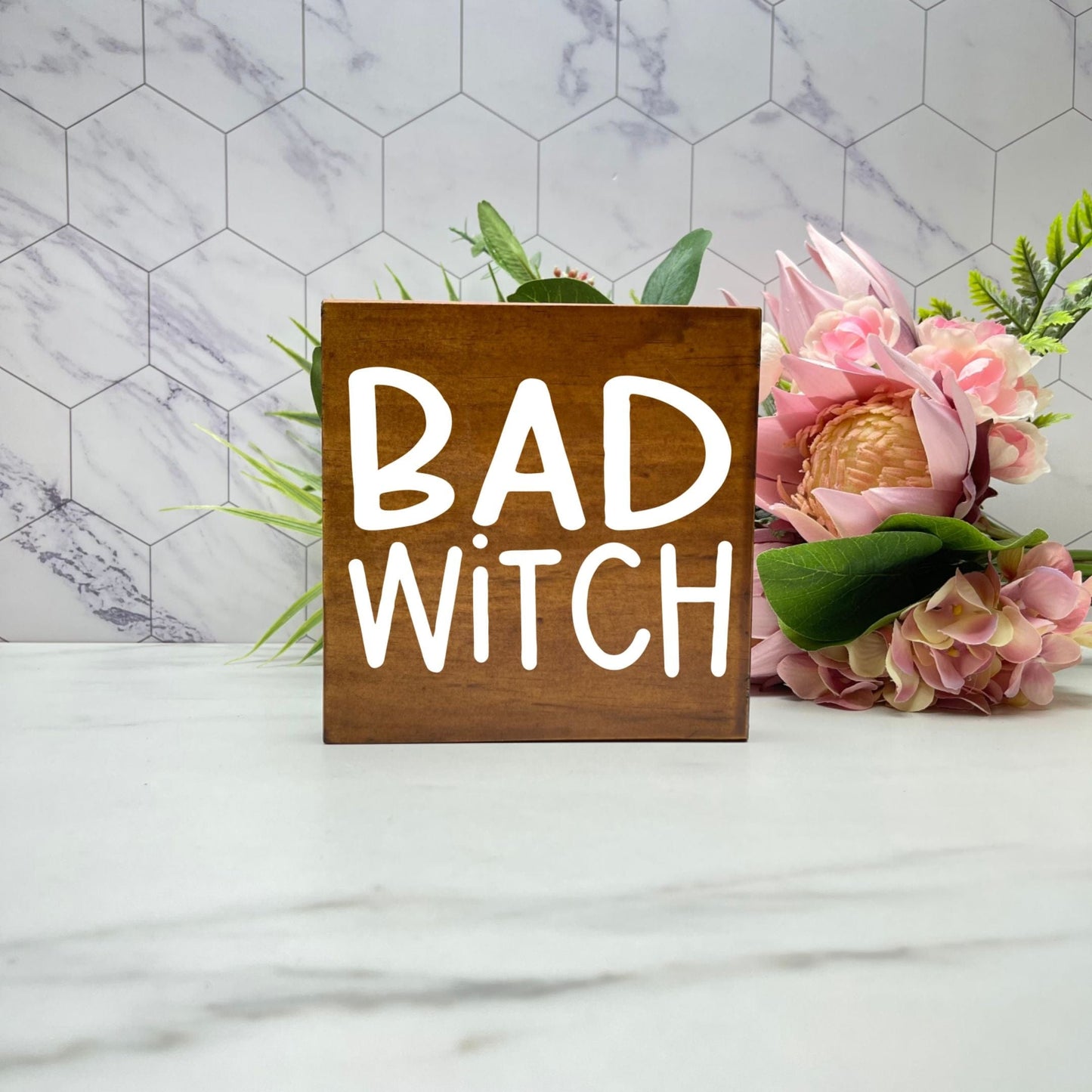 Bad witch Wood Sign, Halloween Wood Sign, Halloween Home Decor, Spooky Decor