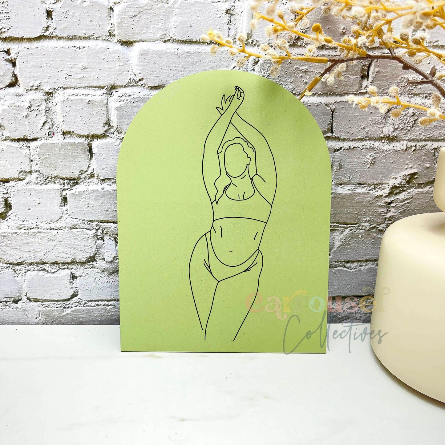 Feminine body line art acrylic sign, aesthetic hom decor, woman line art decor sign