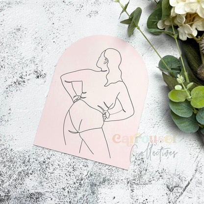 Feminine body line art acrylic sign, aesthetic hom decor, woman line art decor sign