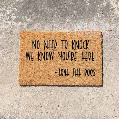 No need to knock doormat, custom doormat, personalised doormat, door mat