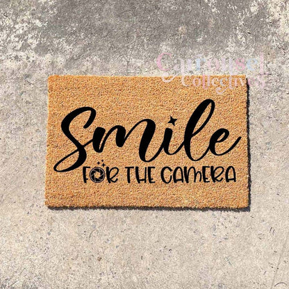 Smile for the Camera doormat, custom doormat, personalised doormat, door mat