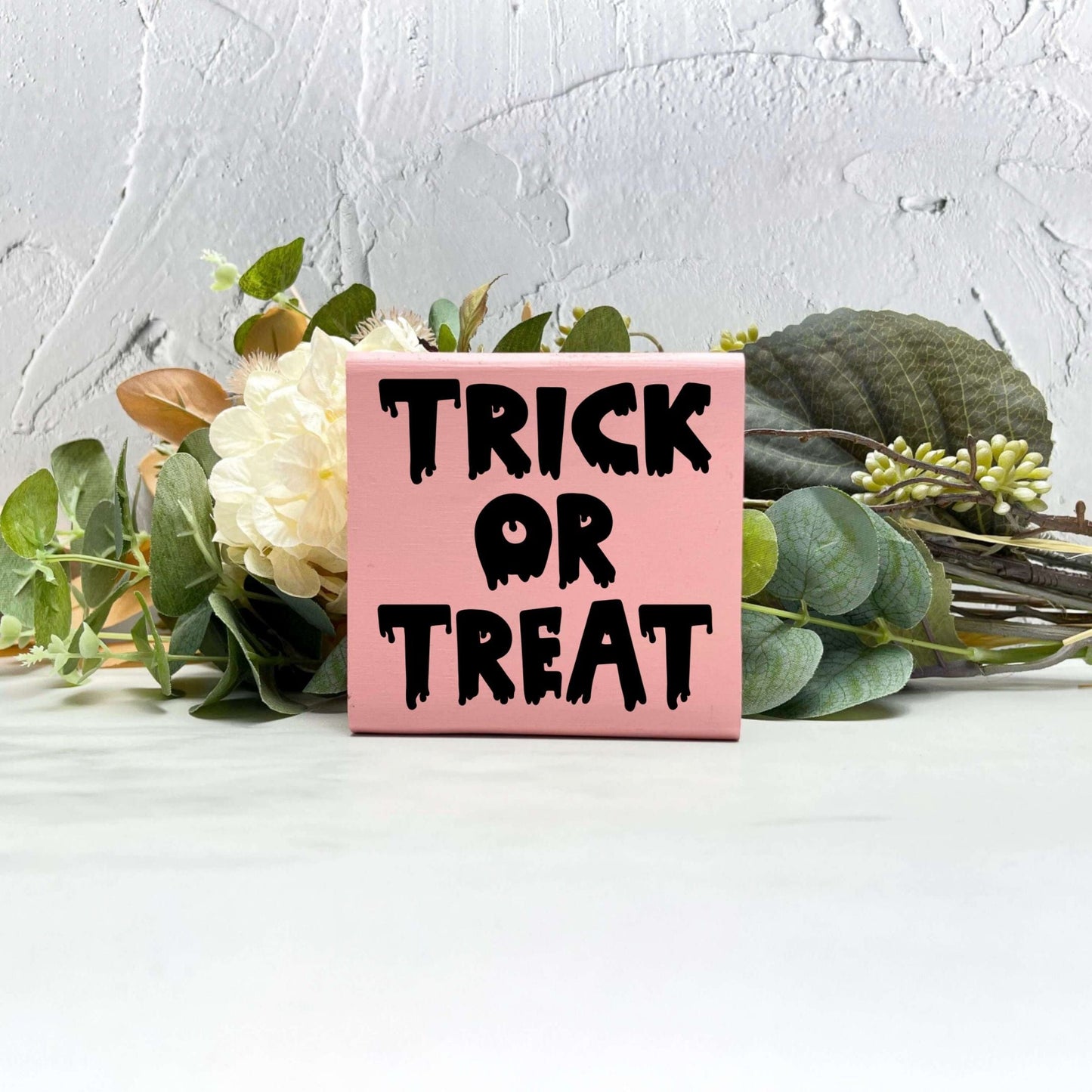 Trick or treat Wood Sign, Halloween Wood Sign, Halloween Home Decor, Spooky Decor