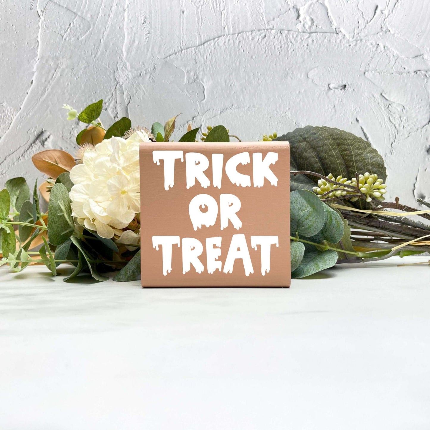 Trick or treat Wood Sign, Halloween Wood Sign, Halloween Home Decor, Spooky Decor