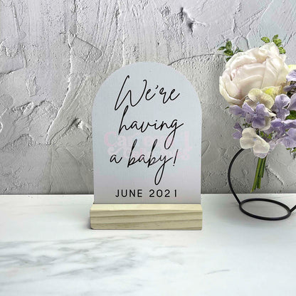 We're having a baby! acrylic sign, Wedding Sign, Party Sign, Event Sign, Event Decor