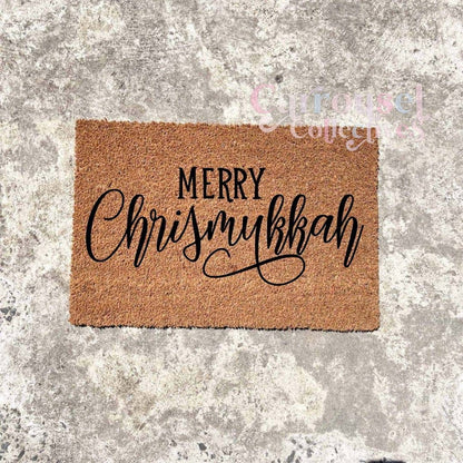 Merry Chrismukkah doormat, custom doormat, personalised doormat