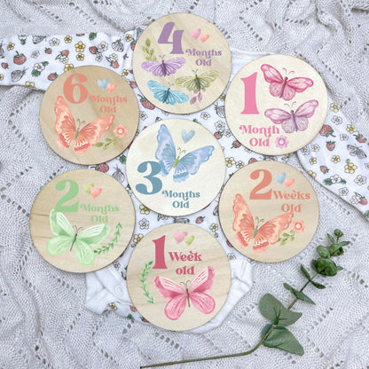 Butterflies newborn milestone discs, baby milestones, Butterflies, girl nursery, butterfly theme