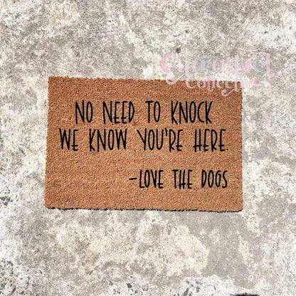 No need to knock doormat, custom doormat, personalised doormat, door mat