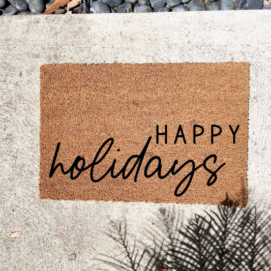 Happy Holidays doormat, Christmas doormat, Seasonal Doormat, Holidays Doormat