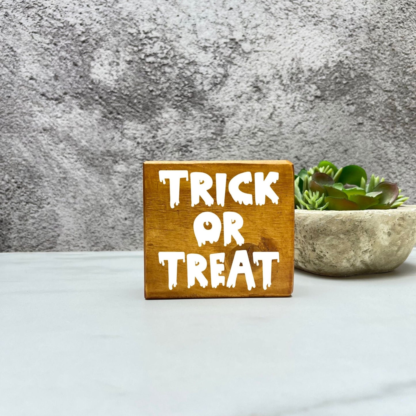 Trick or treat Wood Sign, Halloween Wood Sign, Halloween Home Decor, Spooky Decor