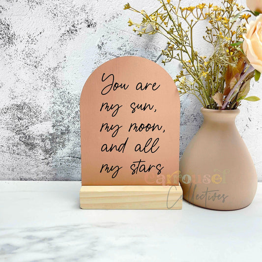 You are my sun, my moon sign, nursery quote sign, kids room decor