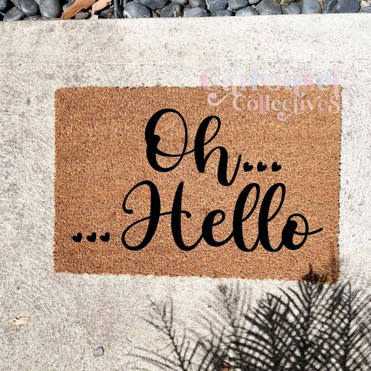 Oh, hello doormat, custom doormat, personalised doormat, door mat