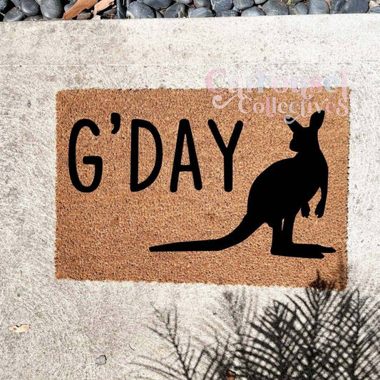 G'DAY doormat, custom doormat, personalised doormat, door mat