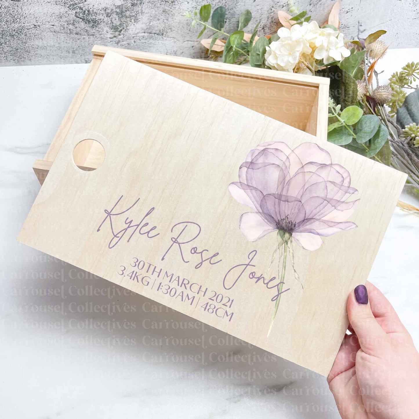 Floral arrangement baby keepsake boxes - Memories box