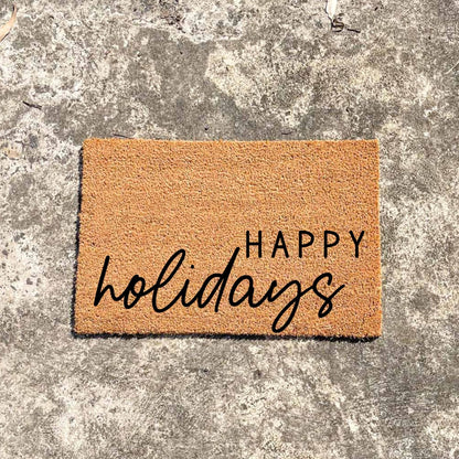 Happy Holidays doormat, Christmas doormat, Seasonal Doormat, Holidays Doormat