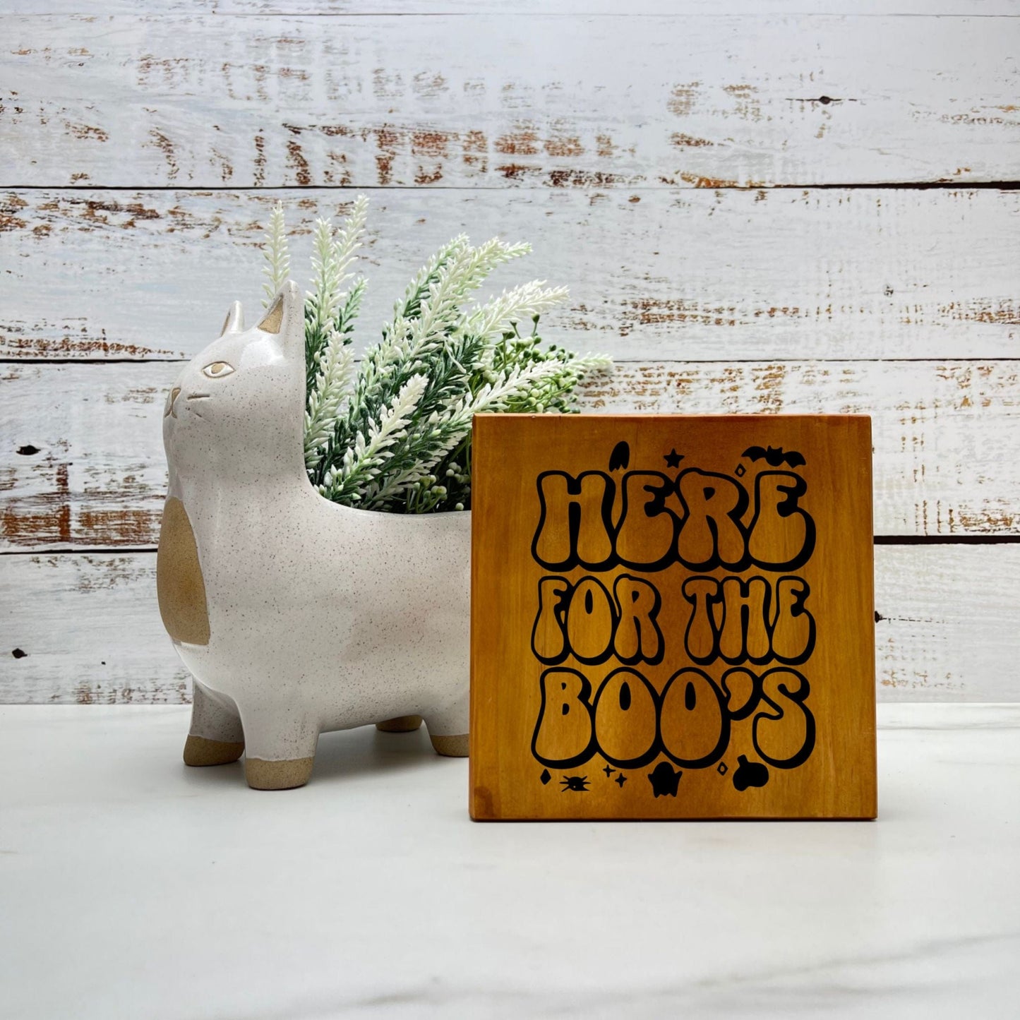 Here for the boo's Wood Sign, Halloween Wood Sign, Halloween Home Decor, Spooky Decor