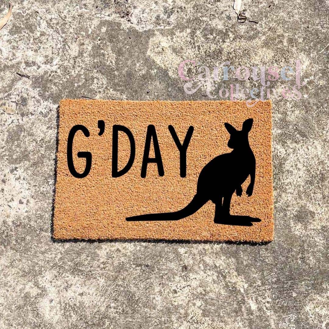 G'DAY doormat, custom doormat, personalised doormat, door mat