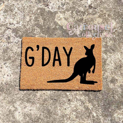 G'DAY doormat, custom doormat, personalised doormat, door mat