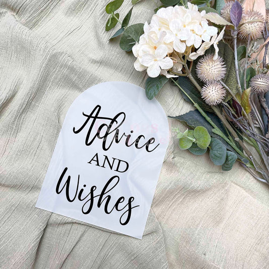 Advice and wishes acrylic sign, Wedding Sign, Event Sign, Party Decor