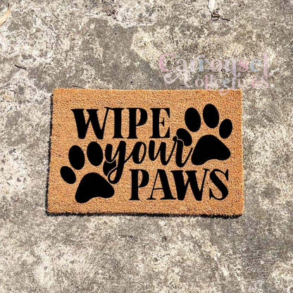 Wipe your paws doormat, custom doormat, personalised doormat, door mat