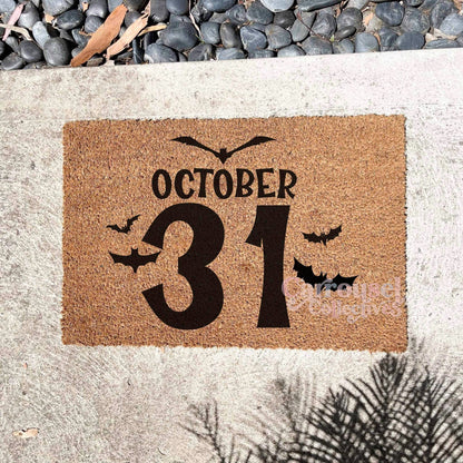 October 31 doormat, Halloween Doormat, Spooky Doormat, Creepy Doormat