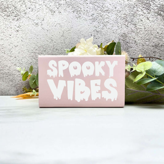 Spooky vibes Sign, Halloween Wood Sign, Halloween Home Decor, Spooky Decor