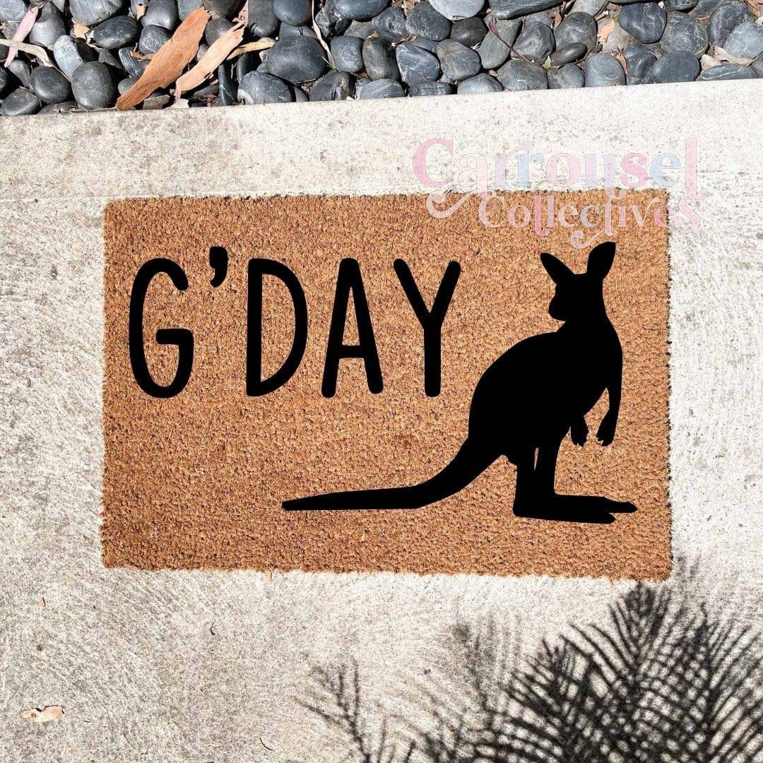 G'DAY doormat, custom doormat, personalised doormat, door mat