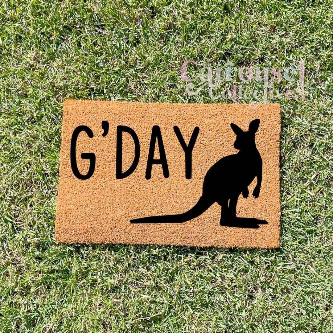 G'DAY doormat, custom doormat, personalised doormat, door mat