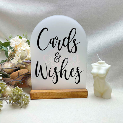 Cards and wishes acrylic sign, Wedding Sign, Event Sign, Party Decor