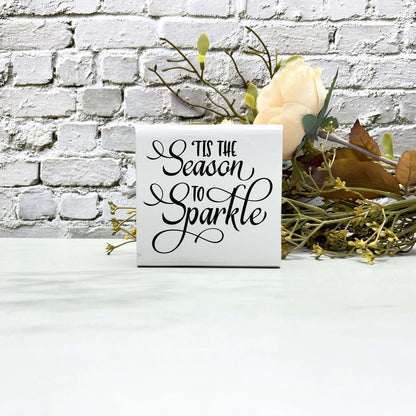 Tis the season to sparkle sign, christmas wood signs, christmas decor, home decor