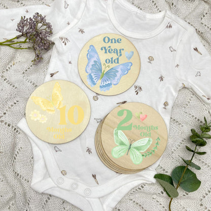 Butterflies newborn milestone discs, baby milestones, Butterflies, girl nursery, butterfly theme