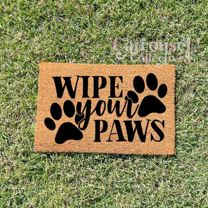 Wipe your paws doormat, custom doormat, personalised doormat, door mat