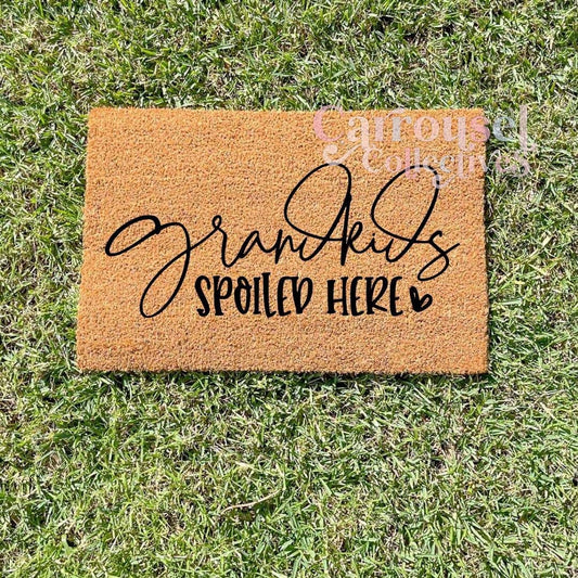 Grandkids spoiled here doormat, custom doormat, personalised doormat, door mat