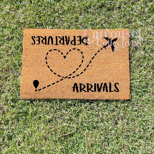 Arrival, Departures doormat, custom doormat, personalised doormat, door mat