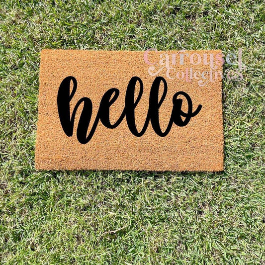 Hello doormat, custom doormat, personalised doormat, door mat