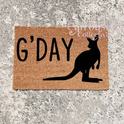 G'DAY doormat, custom doormat, personalised doormat, door mat