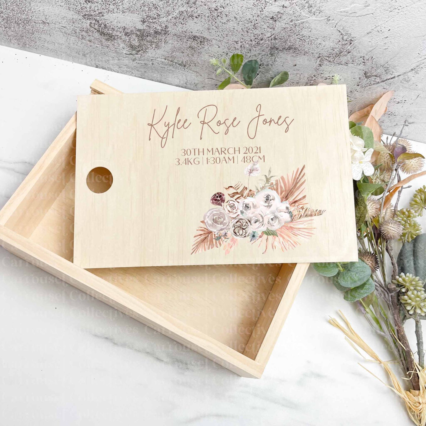 Floral arrangement baby keepsake boxes - Memories box