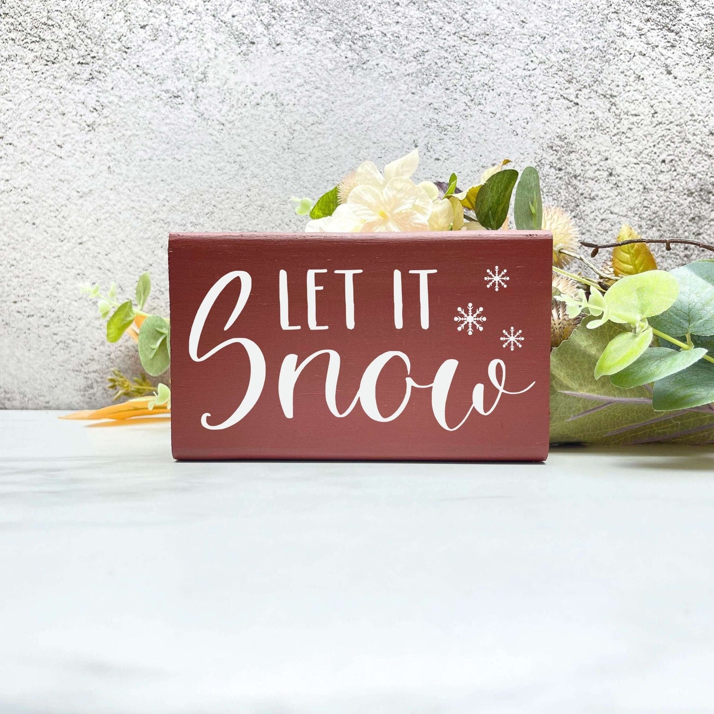 Let it snow sign, christmas wood signs, christmas decor, home decor