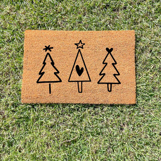 Christmas trees doormat, Christmas doormat, Seasonal Doormat, Holidays Doormat