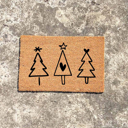 Christmas trees doormat, Christmas doormat, Seasonal Doormat, Holidays Doormat