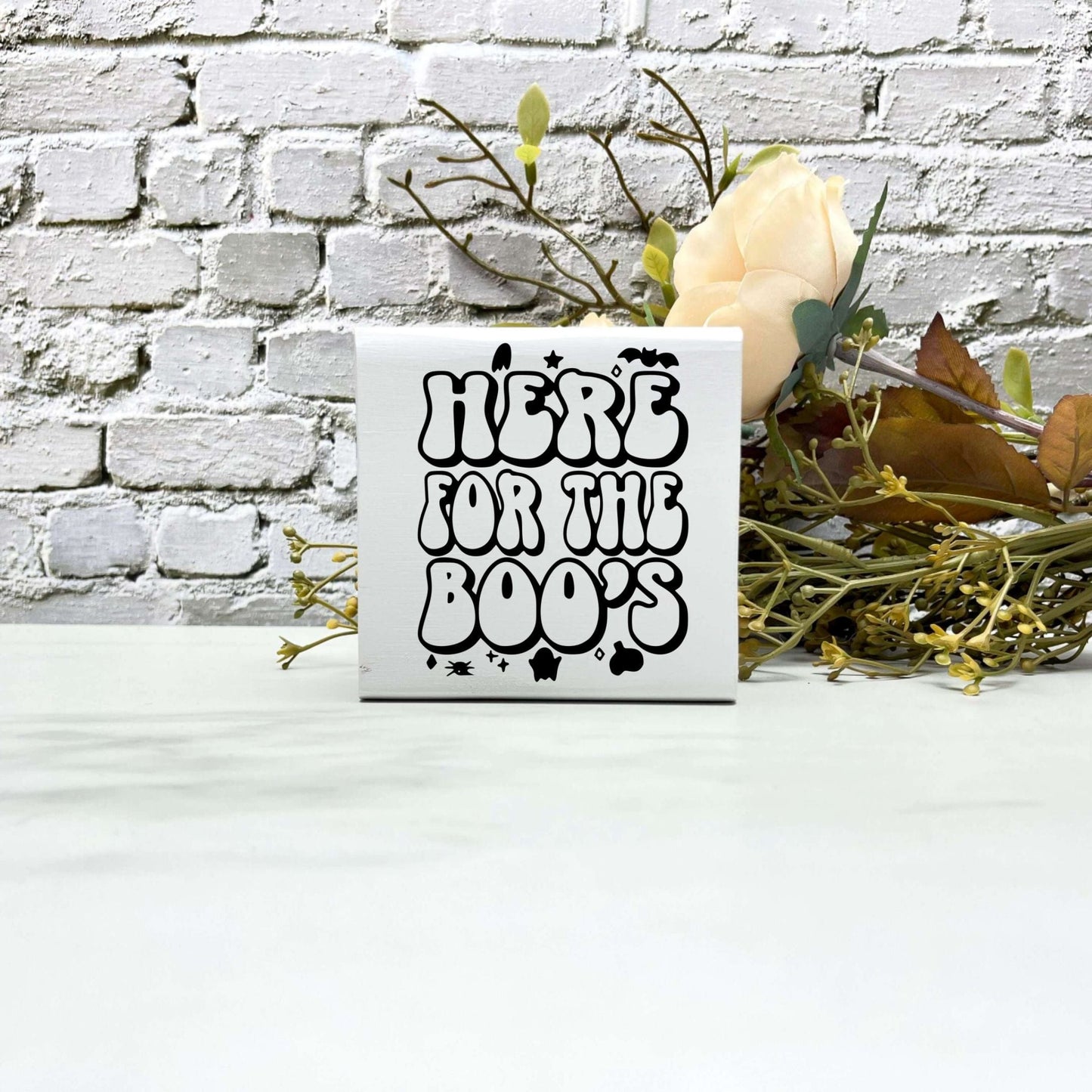 Here for the boo's Wood Sign, Halloween Wood Sign, Halloween Home Decor, Spooky Decor