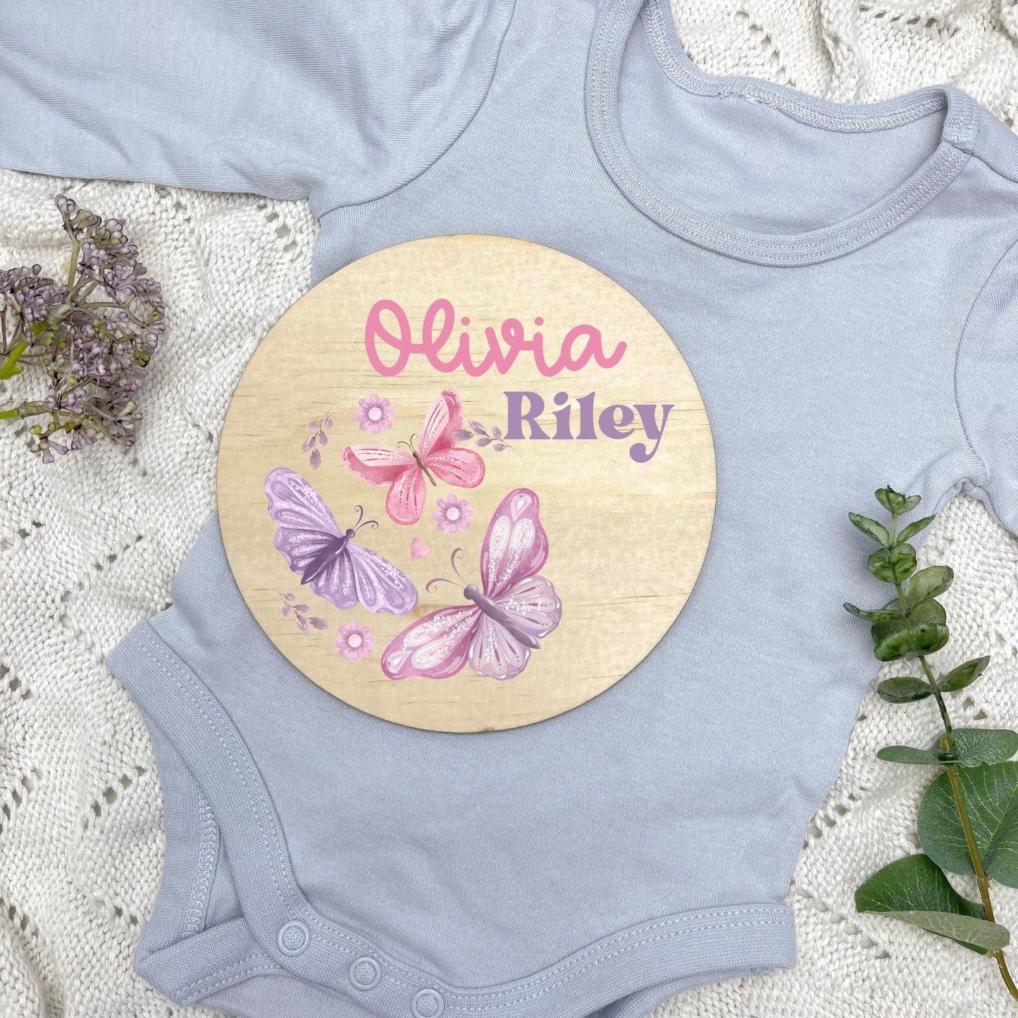 Baby name sign, child name sign, Butterflies, girl nursery, butterfly theme