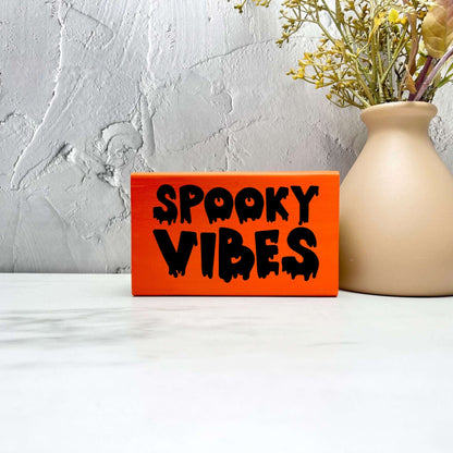 Spooky vibes Sign, Halloween Wood Sign, Halloween Home Decor, Spooky Decor