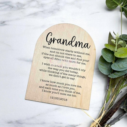 Grandma memorial grief sign, memorial quote sign, heaven quote sign, grief sign s25