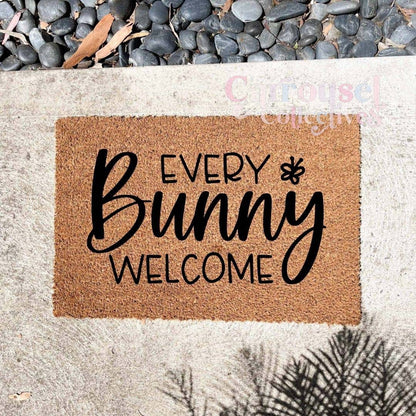 Every bunny welcome doormat, custom doormat, personalised doormat, door mat